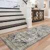Washable Vintage Runner Rug for Entryway, Non-Slip Low Pile Easy-Clean Distressed Carpet, Fade-Resistant Hallway Accent Rug - 4 of 4