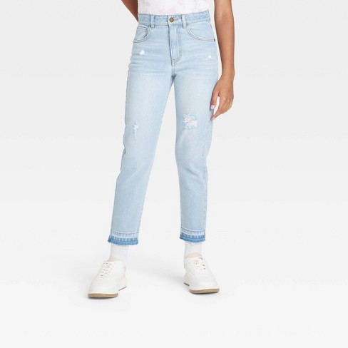 Girls' High-rise Girlfriend Jeans - Art Class™ Light Wash 18 : Target