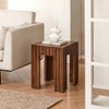 MH London Fritz 22" Solid Wood End Table Square Top in Walnut - 2 of 4