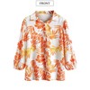 Nlife Women Pineapple Printed Lapel Collar Half Sleeves Buttons Down Blouse Shirt - 2 of 4