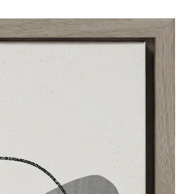 Sylvie Gray and Black Abstract Canvas Art Set with Frames