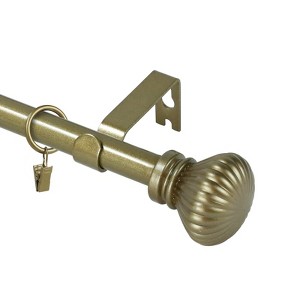 Urbanest Fluted Ball Adjustable Single Drapery Curtain Rod Set with Rings, 5-8" - 1 of 4