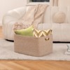 Itopfox Woven Blanket Storage Basket with Handle, Cotton Rope Basket for Organizing, Blanket Basket for Living Room, Toy Basket for Nursery, Brown - 2 of 4