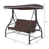 Costway Converting Outdoor Swing Canopy Hammock 3 Seats Patio Deck Furniture Brown - 2 of 4