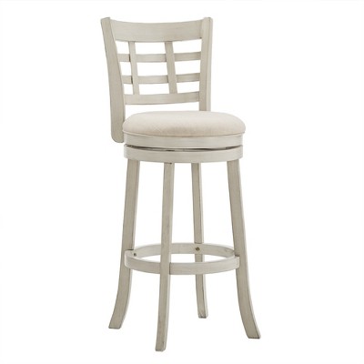 Inspire Q Heath Barstool Antique White Finish/Beige Linen