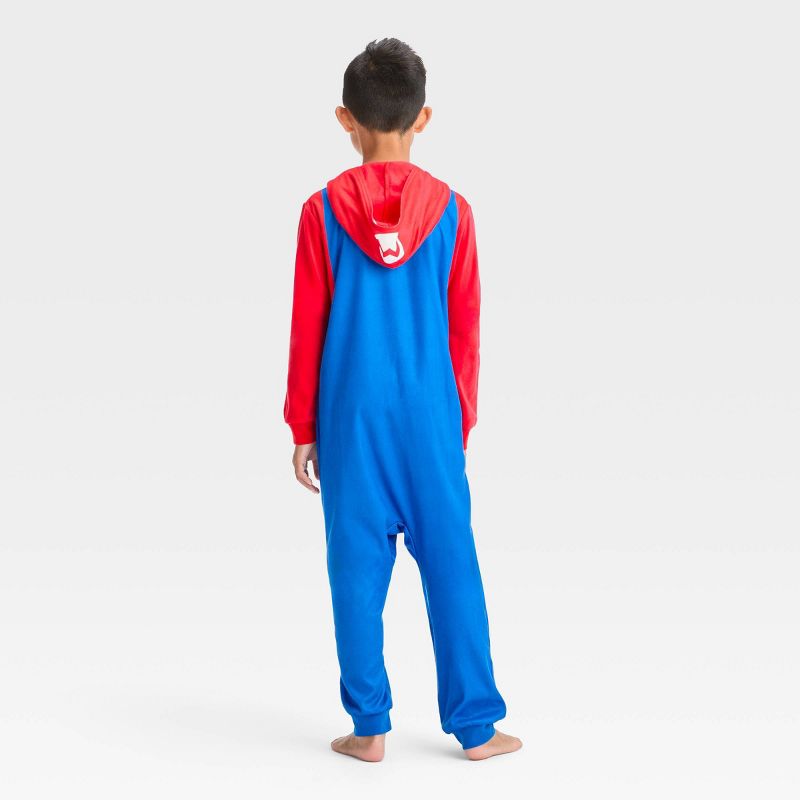 Boys&#39; Super Mario Uniform Union Suit - Red/Blue, 2 of 4