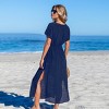 Women's Black Short Sleeve Cover-Up Maxi Dress - Cupshe - 2 of 4