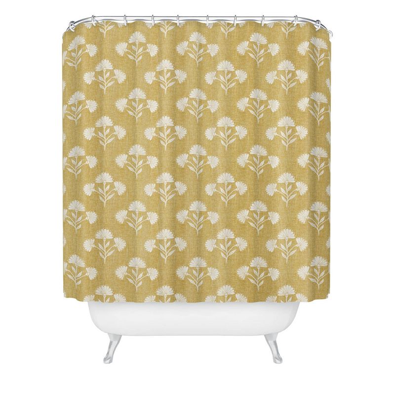 Schatzi Brown Suri Floral Shower Curtain Yellow - Deny Designs, 1 of 5