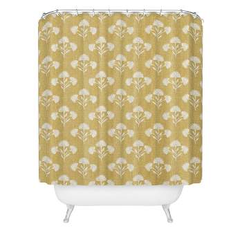 Schatzi Brown Suri Floral Shower Curtain Yellow - Deny Designs