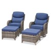 Gymojoy Outdoor Patio Swivel Chairs Glider Chair Set with 6" Thick Cushions Glider Chairs and Ottoman for Garden - 2 of 4