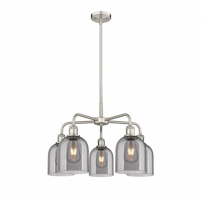 Bella - 5 Light Stem Hung Chandelier In Industrial Style-15 Inches Tall and 23.5 Inches Wide