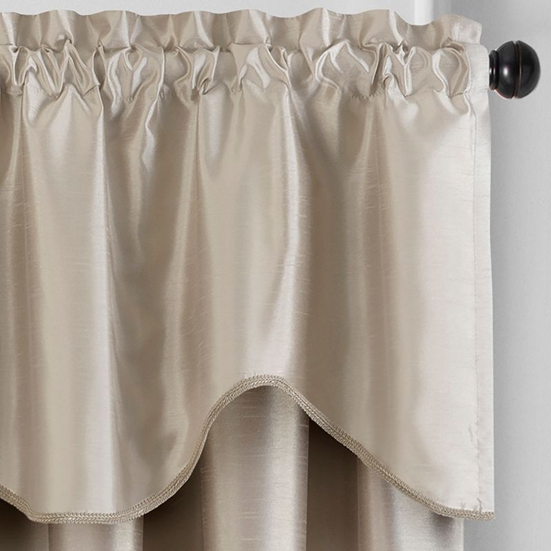 Colette Faux Silk Single Scalloped Window Valance - 50" x 21" - Elrene Home Fashions, 3 of 6