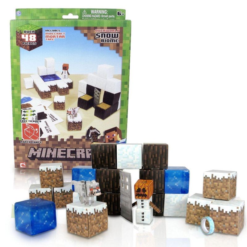 The Zoofy Group LLC Minecraft Papercraft Overworld Snow Biome Build Set, 1 of 3