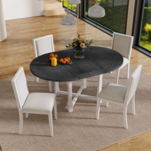 5-PCS Outdoor Patio Dining Sets with Extendable Dining Table & 4 Armless Chairs ,Outdoor Dining Furniture for Backyard or Porch-Maison Boucle - 1 of 4