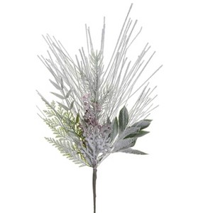 Allstate Floral Flocked Mixed Pine and Berries Artificial Christmas Spray - 20" - White and Green - 1 of 1