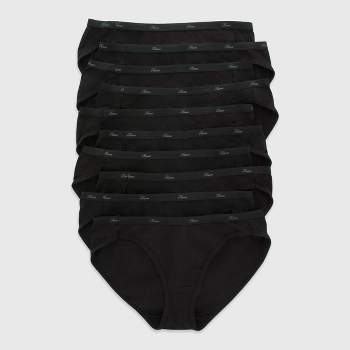Hanes Women's 10pk Cotton Classic Hi-cut Underwear - Black : Target