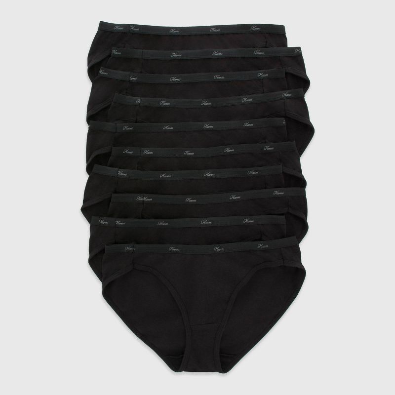 Hanes Women's 10pk Cotton Classic Bikini Underwear - Black, 1 of 5