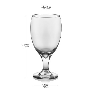 Classic Clear Glass Goblets Set of 12, Dishwasher Safe