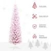 6' Unlit Snow Flocked Slim Christmas Tree - 4 of 4