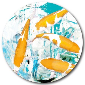 Courtside Market Global Wonders Photography Collection, Orange Koi Statement Piece Wood Décor - 1 of 4