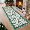 Christmas Area Rug with Tree & Snowflake Print, Non-Slip Floor Mat for Living Room, Bedroom, Dining Room and Playroom - 2 of 4