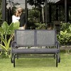 Outsunny 2-Person Outdoor Glider Bench, Patio Double Swing Rocking Chair Loveseat w/Powder Coated Steel Frame for Backyard Garden - 2 of 4
