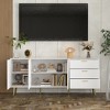 FUFU&GAGA Modern White TV Stand with Drawers - Versatile Furniture Buffet Dresser - 2 of 4