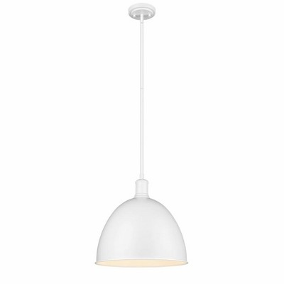 Satin White Sawyer 12.5" Transitional Bell Pendant Light