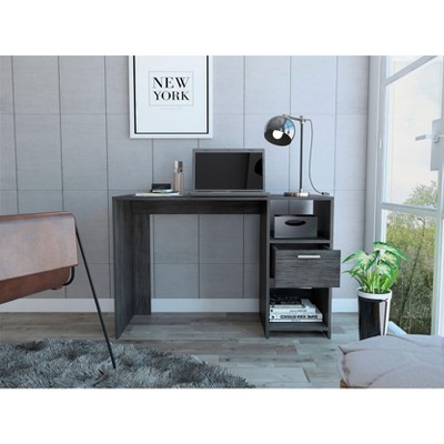NicBex Home Office Desk 17.04" L Modern Writing Desk with 2 Open Storage Shelves, Drawer and Wooden Desktop for Office, Study, Living Room