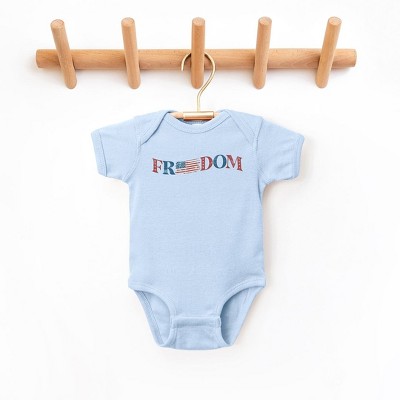 The Juniper Shop Distressed Freedom American Flag Baby Bodysuit