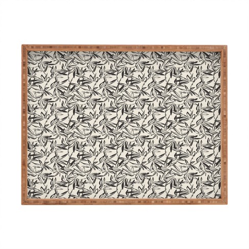 Holli Zollinger Junglia Charcoal Rectangle Bamboo Tray - Deny Designs - image 1 of 2