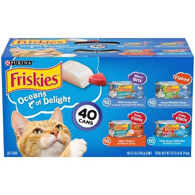 Friskies Oceans of Delight Wet Cat Food - 5.5oz/40ct Variety Pack