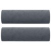Aghana Digitals 2-Pack Cylindrical Dark Grey Velvet Throw Pillows, Soft Fabric with Removable - 2 of 4