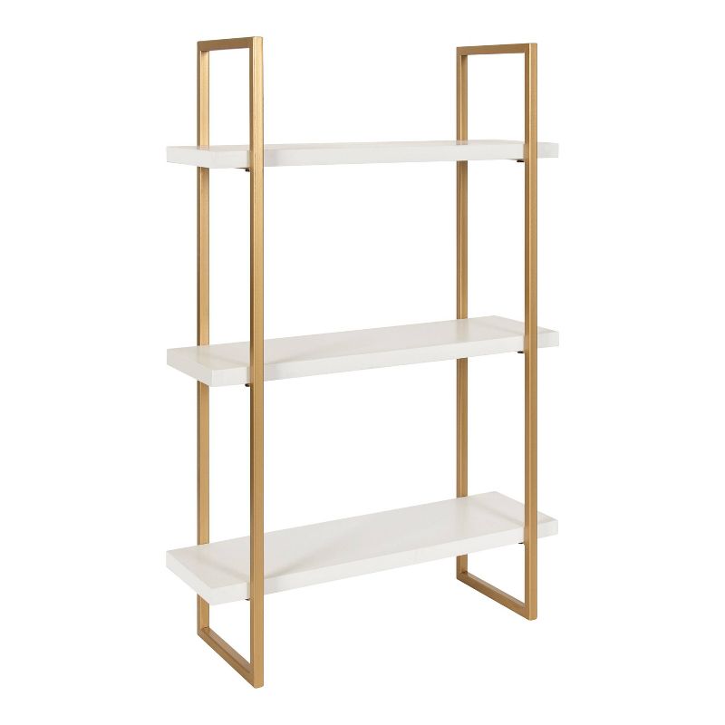 20&#34; x 30&#34; Leigh Wood and Metal Wall Shelf White/Gold - Kate &#38; Laurel All Things Decor, 1 of 11