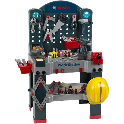 Theo Klein Bosch Jumbo Work Station Workbench Premium DIY Children's Toy Toolset Kit with Accessories for Kids Ages 3 Years Old and Up