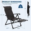 Folding Rattan Chaise Lounge Chair – Portable Outdoor Recliner with Adjustable Foot Rest & Backrest, Weather-Resistant Ideal for Patio Garden Beach - 2 of 4
