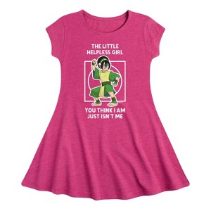 Girls' - Avatar: The Last Airbender - Toph Fit & Flair Cap Sleeve Dress - 1 of 3