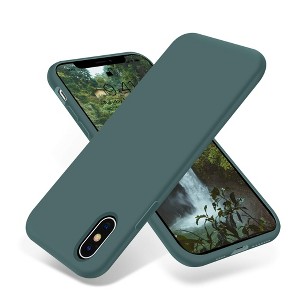 BONGEEK Compatible with iPhone Xs Max Case,Slim Fit iPhone Case Liquid Silicone Gel Cover with Protection Anti-Scratch Shockproof Case-Pine Green - 1 of 4