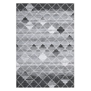 Cozy Chenille Geometric Rug, Foldable & Washable, Kid & Pet Friendly, Durable Edges for Stylish High-Traffic Spaces - 1 of 4