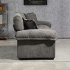 CAVINAS 84 Inch Chenille Sofa, Upholstered Loveseat Sofa, Deep Seat Sofa Couch with 2 Throw Pillows & Memory Foam for Living Room, Office, Bedroom - 3 of 4