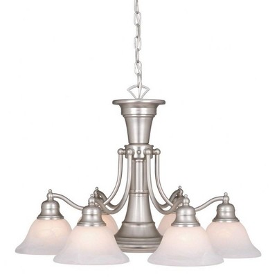 Vaxcel Standford 6 - Light Chandelier in  Brushed Nickel