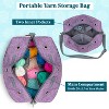 PAVILIA Yarn Bag Knitting Crochet Bag Organizer, Crocheting On The Go Storage Project Bag, Crochet Knitting Accessories Knitter Gifts - 2 of 4