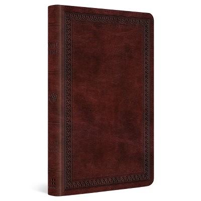 ESV Thinline Bible, Red Letter (Trutone, Mahogany, Border Design) - (Leather Bound)