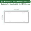 Unique Bargains License Plate Frame with Screws Caps 4 Hole 1 Set Triangle Square Hole Narrow Frame Stainless Steel - 4 of 4