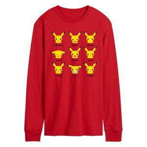 Men's - Pokémon - Moody Pikachu Long Sleeve Graphic T-Shirt - 1 of 2