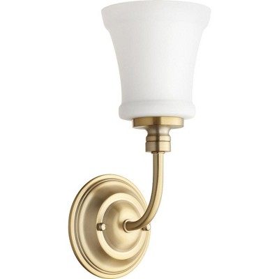 Quorum Lighting Rossington Glass Aged Brass Wall Sconce