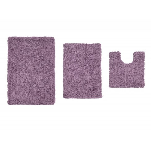 Home Weavers Inc Allure Collection Purple Cotton 5-Piece Bath Rug Set