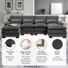 Whisen Upholstered Symmetrical Sectional Sofa with Chaise Lounge and Waist Pillows - 3 of 4