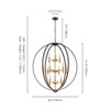 Rennnsan Halwen 35"W 12-Light Geometric Mid-Century Modern Dimmable Chandelier in Brown - 3 of 4