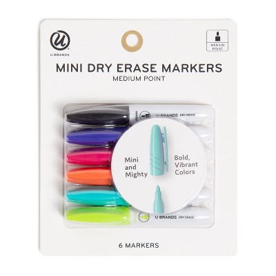 U Brands 6ct Mini Dry Erase Markers Fashion Colors